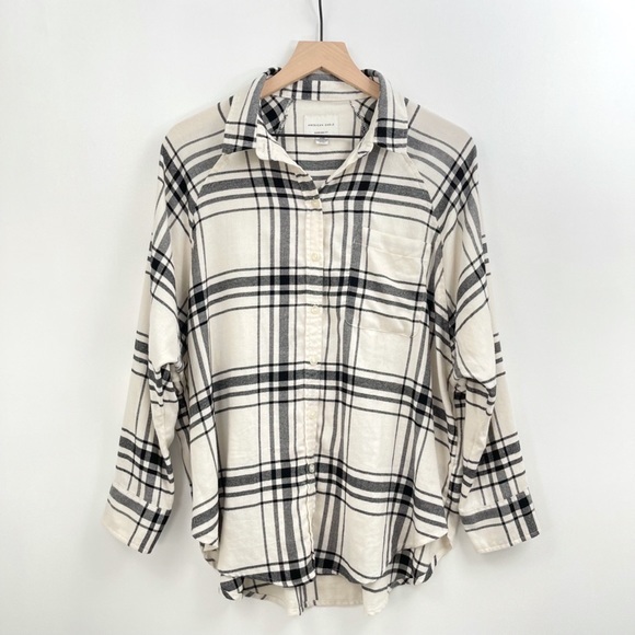 American Eagle Plaid Button Down Tops